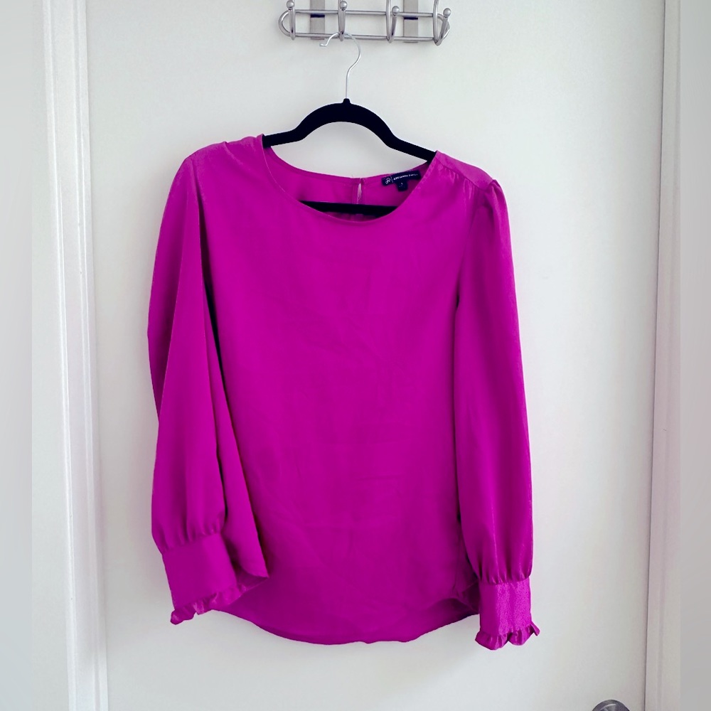 Adrianna papell long sleeved satin cuffed blouse